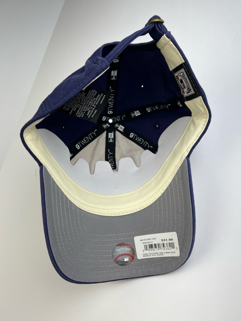 Boston Red Sox Hat New Era 9TWENTYThe League Tan Blue TEXTURE Cap Strap Adjust - Picture 8 of 11